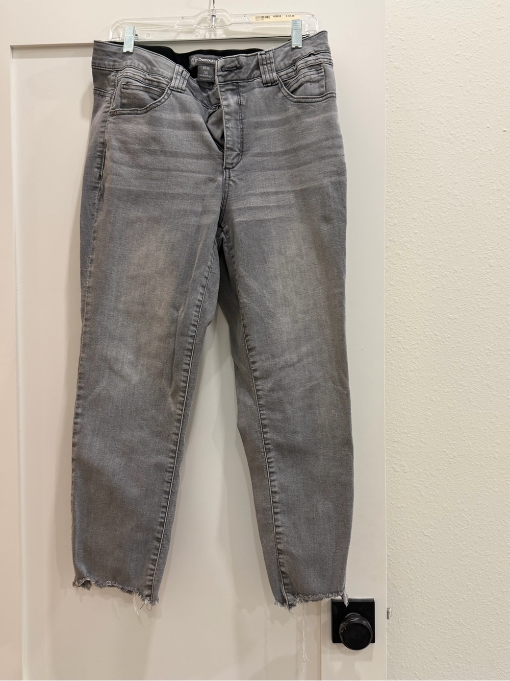 Democracy Gray Washed Ankle Slim Jeans